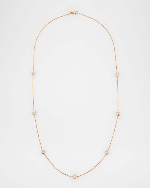 Sparkle 18K Rose Gold 7-Station Diamond Necklace
